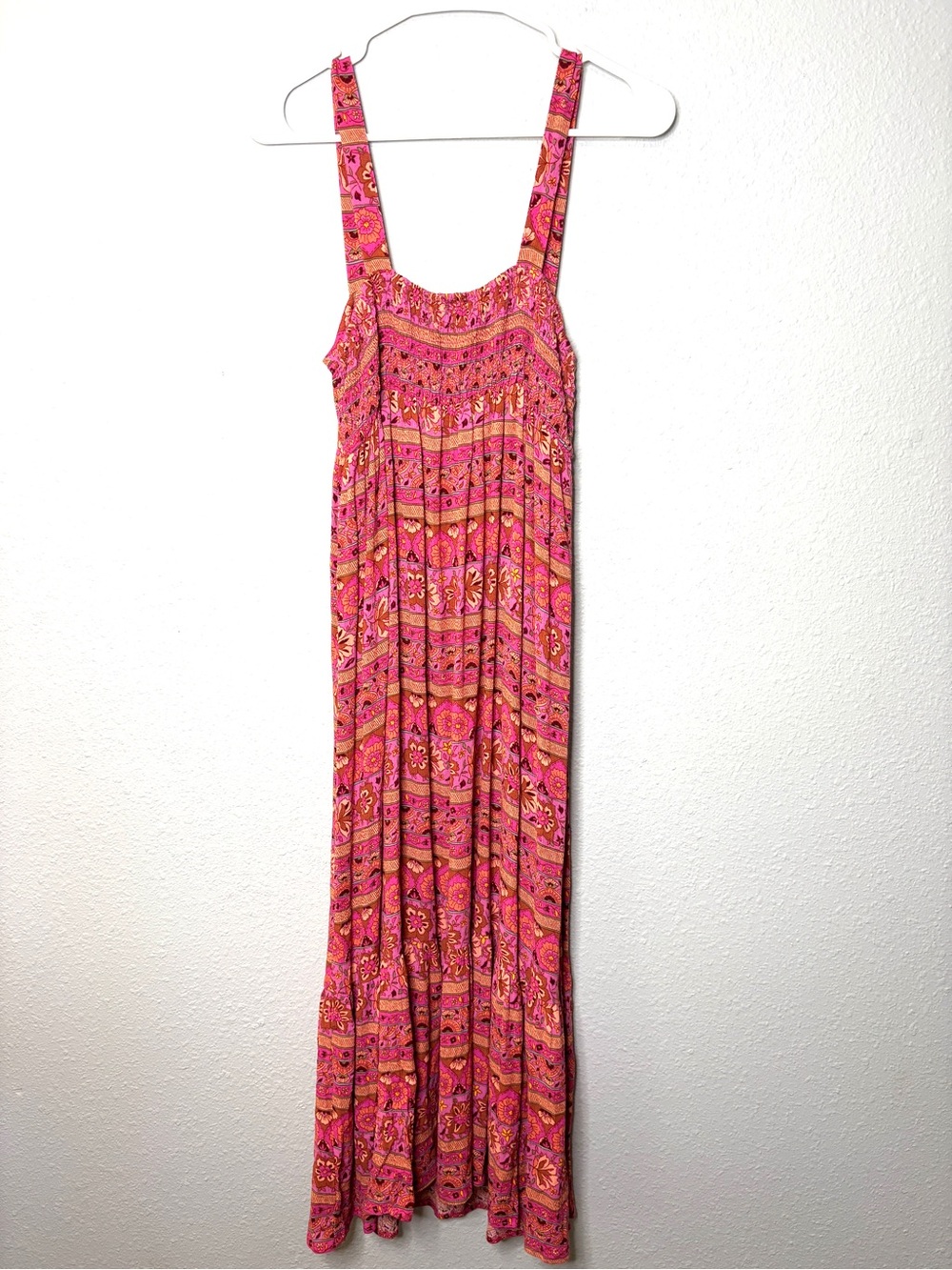 Billabong Boho Beachy Pink Night Bloom Patterned Midi Maxi Dress S - Picture 2 of 6